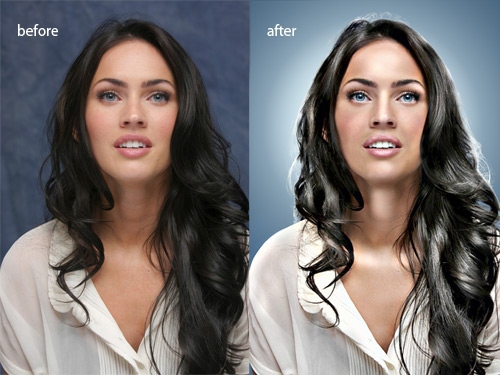 what an image looks like before and after using a Photoshop Action